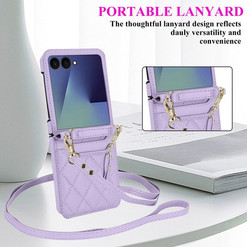 Funda Bandolera de Cuero para Teléfono Samsung Galaxy Z Abatible 7/6/5/4/3 Tarjeta de Crédito - Imagen 2 de 42