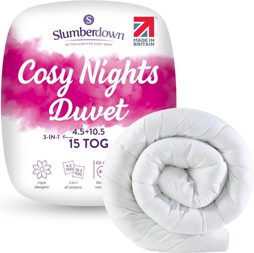 Slumberdown Cosy Nights Doppel Bettdecke 15 Tog Ganzjahresdecke 200 x 220 cm UK - Bild 1 von 9