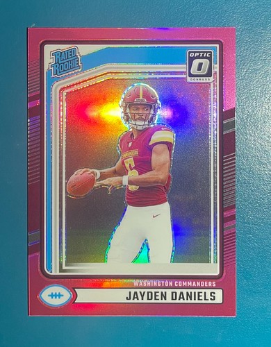 2024 Panini Donruss - Jayden Daniels #389 Optic Preview Pink SP Rated Rookie