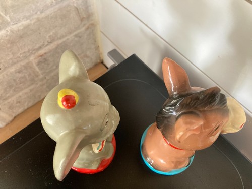 Vintage Disney Dumbo Elephant & Donkey Bobble Head Nodders Pair GREAT Condition - Picture 5 of 7