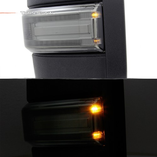 Par de espejos retrovisores de remolque con textura negra señal de giro + calor + giro + LED para 04-14 F150 - Imagen 5 de 7