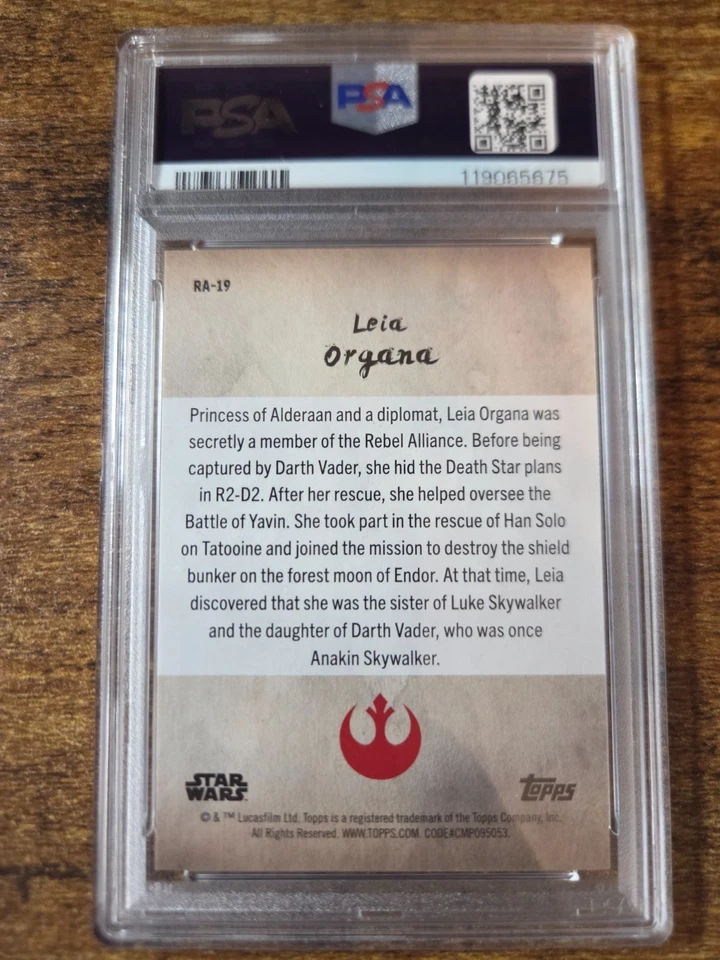 2025 Topps Star Wars Meiyo Leia Organa PSA 10 Gem Mint #RA19 Rebel Alliance - Image 3 of 4
