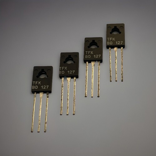 4 Stück - BD127 - TELEFUNKEN - NPN Transistoren TO-126 - Goldpin - Vintage NEU