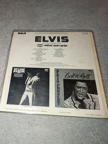 Elvis Presley Wie aufgenommen im Madison Square Garden LP Vinyl Schallplatte - Bild 2 von 4