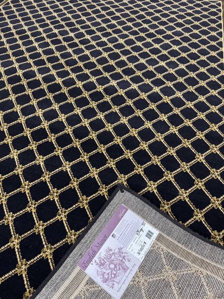Karastan English Manor Coll. Coventry Trellis Black 5'7x7'11 100% Wool rug ::NEW - Image 4 of 4