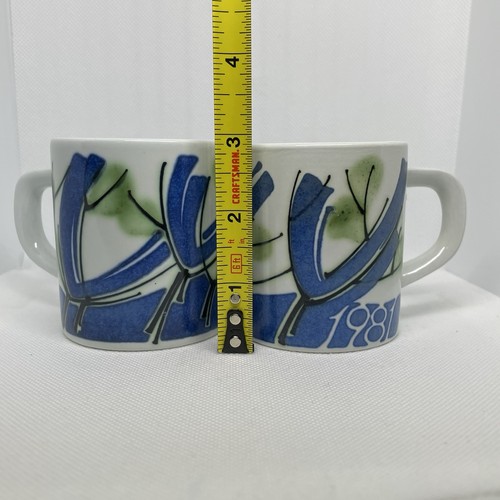 Two Royal Copenhagen 1981 Ellen Malmer 3” Tall Annual Porcelain Mugs Model 3495 - Picture 11 of 11