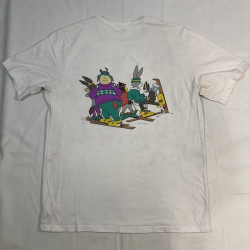 Old Navy T Shirt Men’s Medium White Aspen Looney Tunes Ski Graphic - Picture 6 of 7