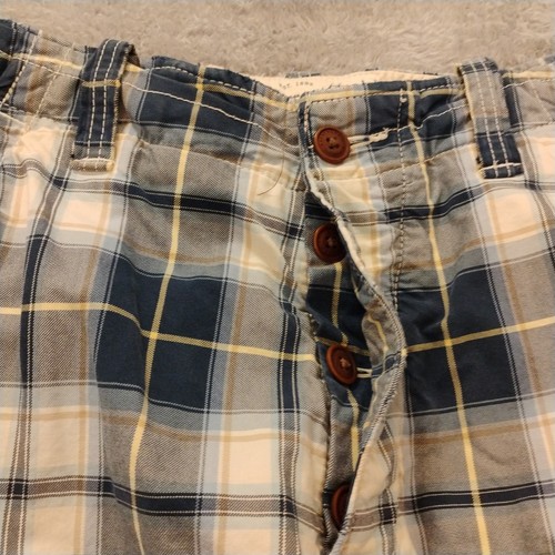 Vintage Abercrombie Fitch Cargo Shorts Mens 34 Blue Plaid Y2K 90s Dadcore - Picture 4 of 14