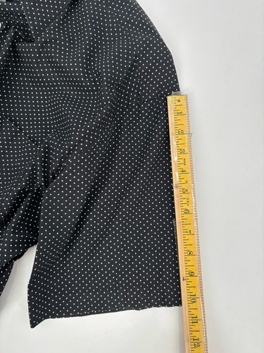 Alan Flusser Vintage Button Down Shirt Mens Medium Black White Polka Dot Collar - Picture 16 of 17
