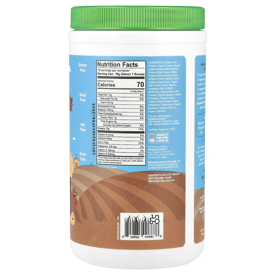 Kidz Superfood®, Proteína + Probióticos, Chocolate Extremo, 10 oz (285 g) Foto 2 de 2