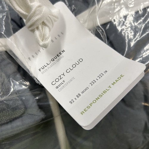Pottery Barn Cozy Cloud Handcrafted Quilt Chambray Blue Full / Queen NEW - Picture 2 of 6