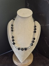 Handmade Halskette. Obsidian Stein. Unikat. Handarbeit.