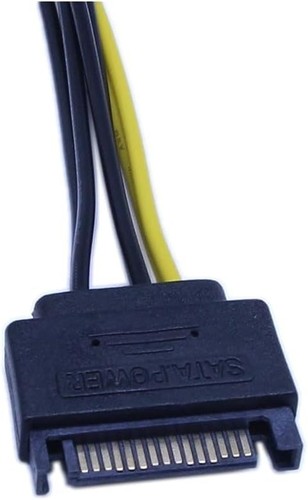 zdyCGTime 15 pines SATA macho a 8 pines (6+2 pines) video PCI-Express hembra negro - Imagen 4 de 12