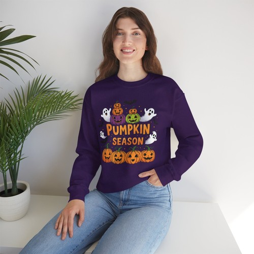 Halloween Sweatshirt Crewneck Unisex Gildan Fall Pumpkin Season S/M/L/XL/2XL - Picture 53 of 64