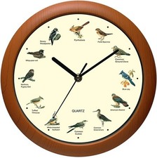 Singing Bird Wall Clock 12 Inch of The Names New 12 inch, Brown(12inch) 