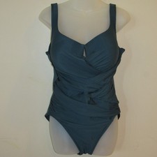 Miraclesuit GANDOLF One Piece Swimsuit Dark Teal Bathing Suit Size 18 Read