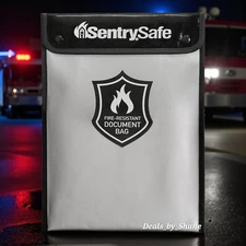 SentrySafe FBWLZ0 Fire and Water Resistant Document Bag 15" X 11" Bug Out Go Bag