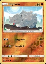 Pokemon Reverse Holo Rhyhorn SM - Burning Shadows 65/147 LP
