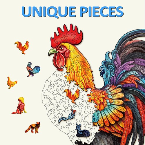 Wooden Puzzles for Adults, Wooden Rooster Puzzle, 270 Pcs Puzzles for Adults,... - Picture 4 of 8
