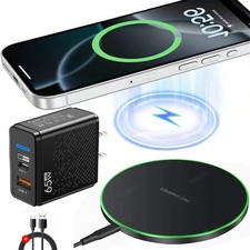 30W Wireless Phone Charger Pad Dock Fast Charge For Samsung S25 S24 S23 S22 S21