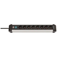 Brennenstuhl 1391030800 Multipresa con interruttore Argento/Nero Schuko 1 pz.