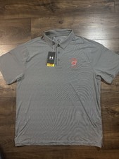 Under Armour Wisconsin Badgers Golf Polo Shirt Black Pinstripe Sz XL NWT Men  s