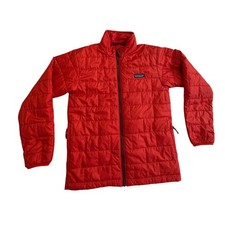 Patagonia Nano Puff Jacket Kids Medium 10 Youth Boys Red Insulated Puffer Coat