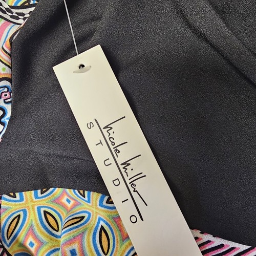Nicole Miller Dress Size 12 Sleeveless Colorful Geometric Print Zip Back NWT - Picture 6 of 10