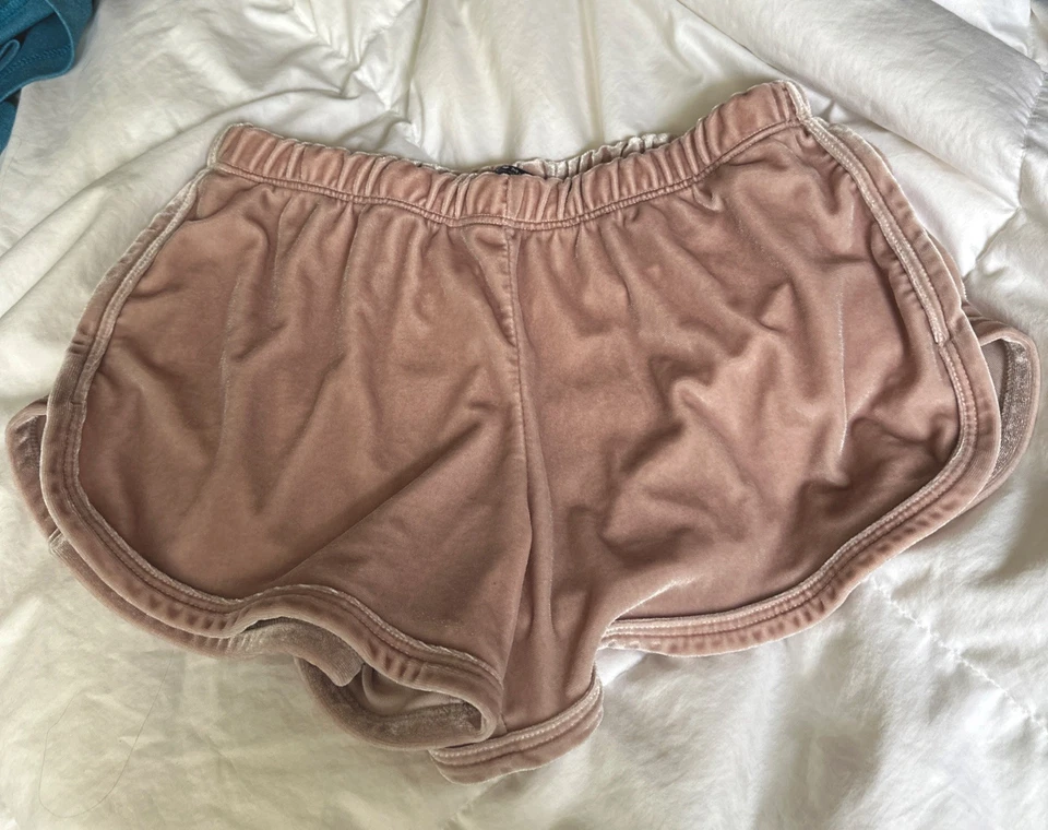 John Galt Brandy Melville Pink Velour Track Shorts, One Size - Image 2 of 4