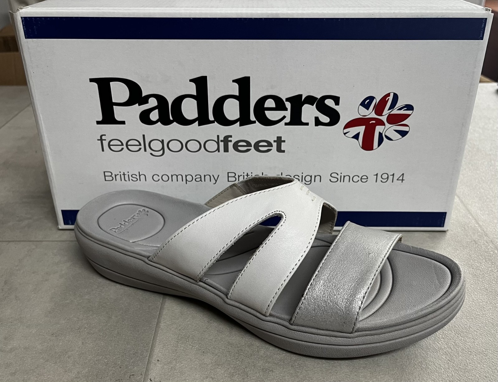 Ladies Padders 754/14 Charlie Sandal White/Silver UK7 EE