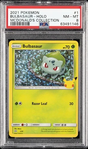 2021 POKEMON MCDONALD'S COLL #1 BULBASAUR-HOLO PSA 8