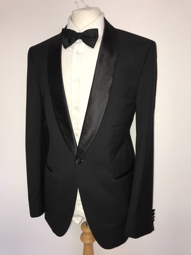 HUGO BOSS - Slim Fit BLACK WOOL DINNER SUIT - 38 Reg - W32 L32 -GORGEOUS TUXEDO - Picture 5 of 13