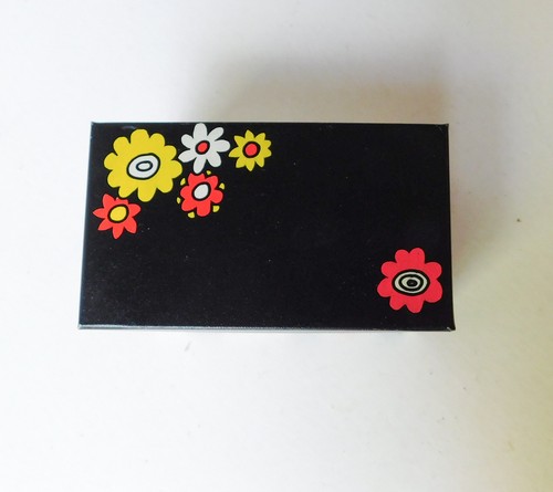 Vintage Ohio Kunst Rezept Karte Kartei Box Dose 70er Retro schwarz weiß orange Blumen - Bild 9 von 10