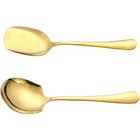 2 Pcs Metal Serving Spoons Stainless Steel Spoon Set For Home And Restaurant Use