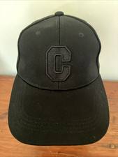 Black Monochrome C Initial Sports Style Baseball Hat Cap Adjust One Size Unisex