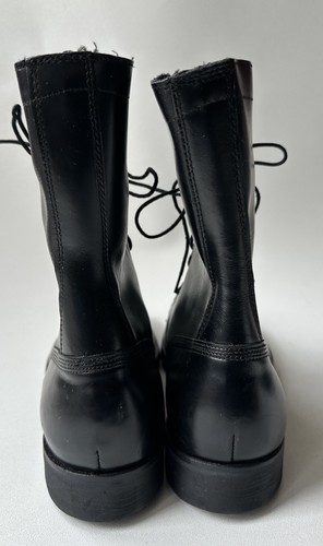1967 VINTAGE ENDICOTT JOHNSON MILITÄR SCHWARZ LEDER SCHNÜRSTIEFEL GRÖSSE 10R -M06 - Bild 4 von 10