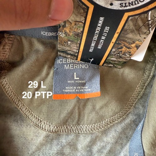 Icebreaker Sierra Jacket L Multicolor Real Tree Camouflage Full Zip Utility NWT - Picture 8 of 10