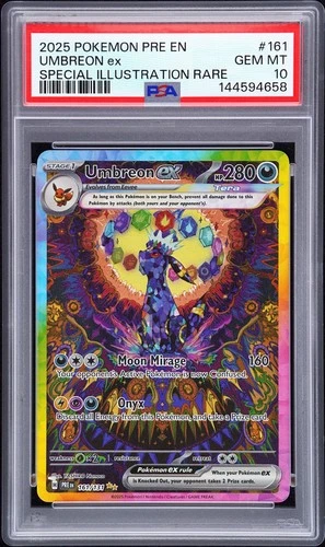 2025 POKEMON PRE EN-PRISMATIC EVOLUTIONS #161 UMBREON EX PSA 10