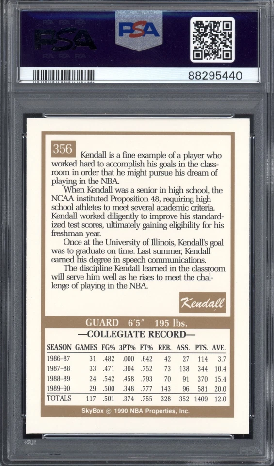 PSA 10 🔥 Low POP ➡️ KENDALL GILL 1990-91 Skybox #356 RC Hornets Rookie - Image 2 of 2