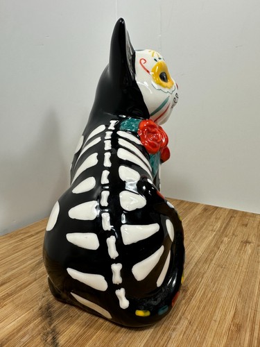 Blue Sky Clayworks Sugar Skull Katze Figur Skelett Halloween Tag der Toten - Bild 5 von 6