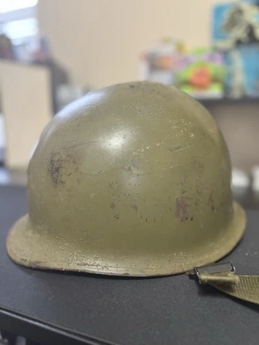 Vintage M1 Military Pot Helmet Vietnam Era Green No Liner Combat