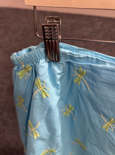 Falda Algodón Talbots 18W Azul Claro Verde Libélulas - Imagen 4 de 13