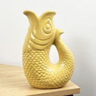 Ornament for Living Room YELLOW Fish Jug Vase Flowers Nautical Decor Bathroom