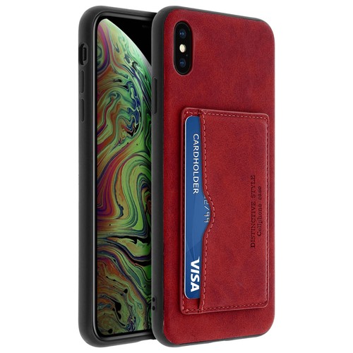 Coque Apple iPhone XS Max Protection Antichocs Porte-carte Stand Vidéos Rouge - Photo 2 sur 6