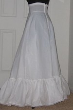 White Zipper Back Waist Full Length Crinoline 1/2 Slip
