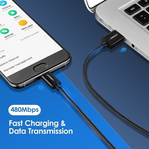 Ugreen USB C Nylon Braided Cable 3A Fast Charge Data. 0.25m - 3m - Picture 3 of 9