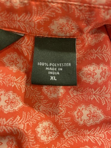 Eddie Bauer Womens Shirt Orange Button Up Roll Tab Long Sleeve Pockets Size XL! - Bild 8 von 8