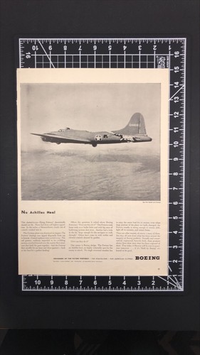 Boeing B-17 Flying Fortress No Achilles Heel World War II Vintage Print Ad 1943 - Picture 3 of 7