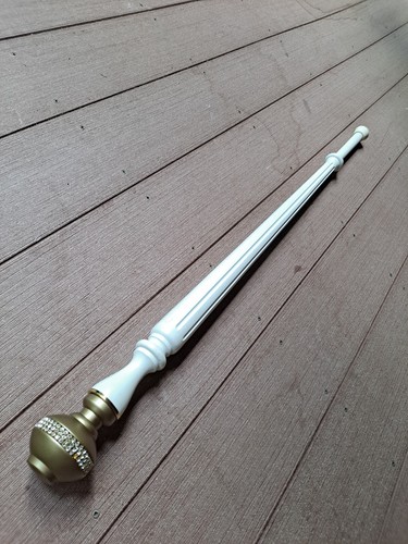 handmade Brown/White FANCY DRESS-CANE/Shilleagh 'Diamond' Studded Ball Handle - Picture 5 of 9