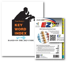 2023 Color Coded EZ  Index Tabs with Key Word Index based on 2023 NEC Codes